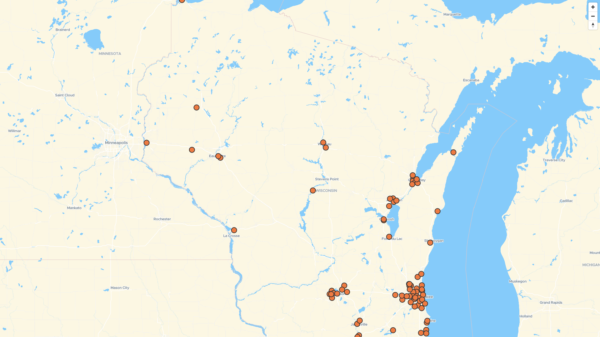 Map of CVS Pharmacy locations in Wisconsin, US | Mapstack