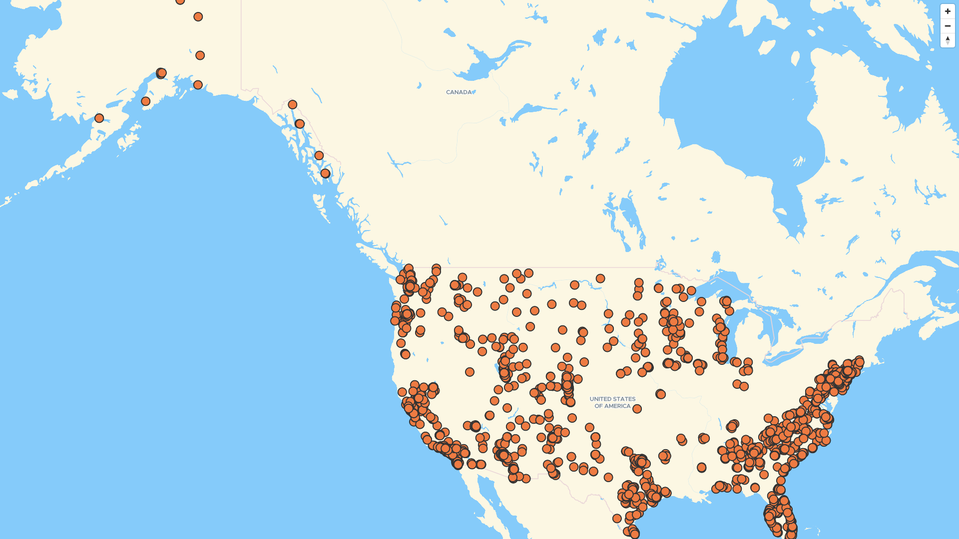 Map of Wells Fargo Bank locations, US | Mapstack