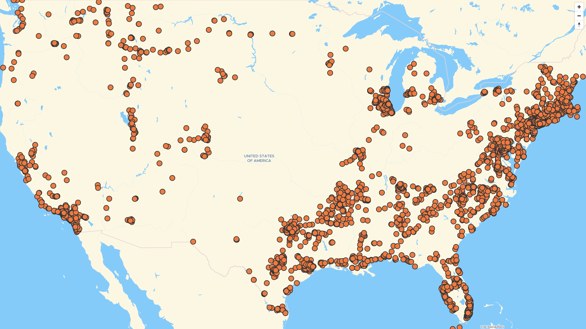 Map of Exxon & Mobil Stations locations, US | Mapstack