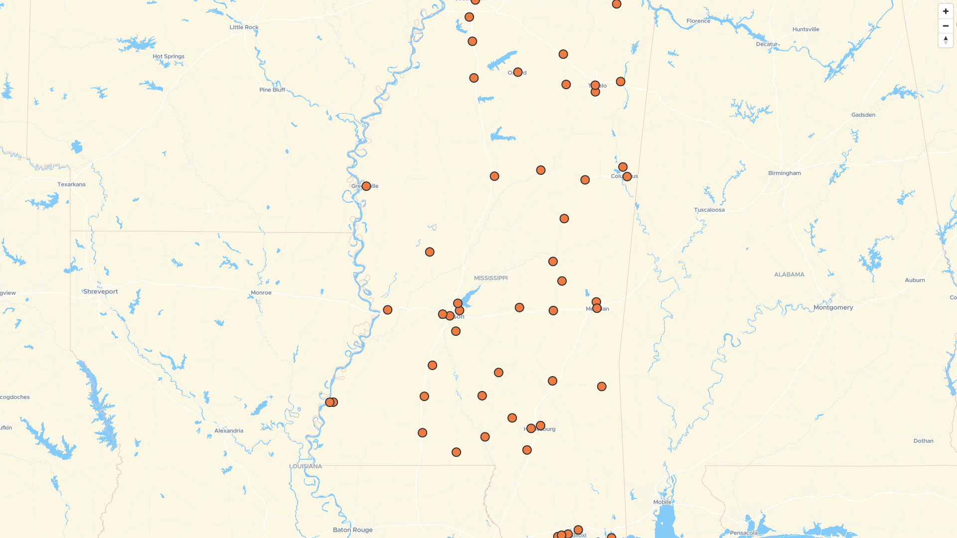 Map of Intoxalock Ignition Interlock locations in Mississippi, US ...